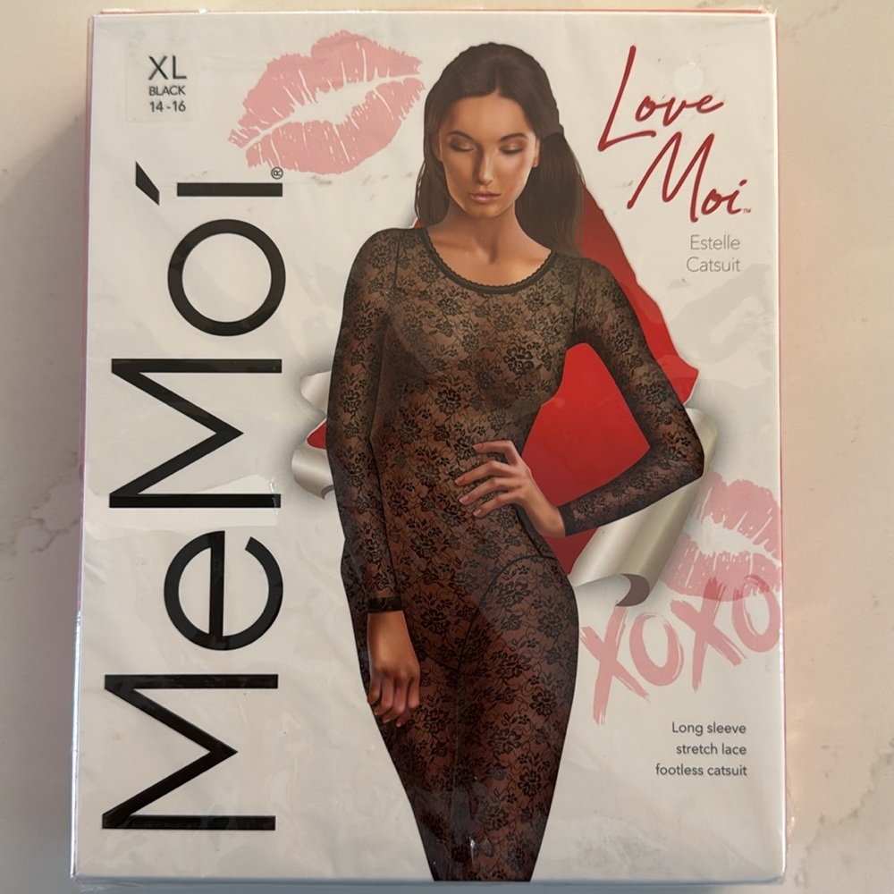 NIB LoveMoi Women's Estelle Long Sleeve Stretch Lace Capri Catsuit XL - Picture 8 of 14